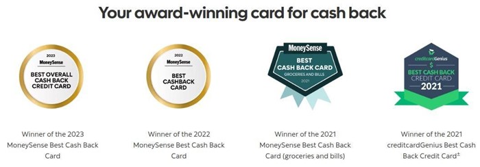 winning card for Cash back